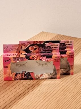 Wynona Wispy Natural Cluster Flare Pre Glued C Curl 12mm Bundle Of 2 NIB